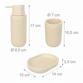 Relaxdays Zahnputzbecher Beige