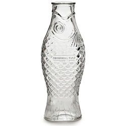 Karaffe Fish & Fish Serax Glas klar weiß, Designer Paola Navone, 29x10.5x7.5 cm