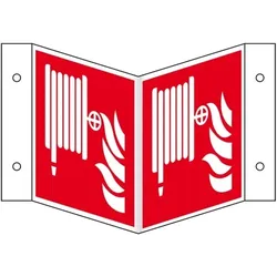 Schild I Brandschutz-Nasenschild Löschschlauch, Kunststoff, 200x200mm, ASR A1.3, DIN EN ISO 7010 F002
