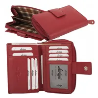 MF Geldbörse RFID Schutz Damen Geldbörse Rind Nappa Leder Rot oder Orange rot