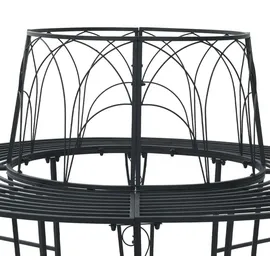 vidaXL Baumbank Ø 160 x 89 cm Schwarz