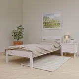 ESTADESIGN Set aus Massivholz Bett und Lattenrost – FSC-zertifiziertes Birkenholz, Stabil, Langlebig und Einfach zu Montieren, Skandinavisches Design für Moderne Schlafzimmer (Halbrose, 100x200 cm)