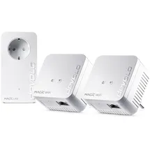 devolo Magic 1 WiFi mini Multiroom Kit, WLAN Powerline Adapter, bis zu 1.200 Mbit/s, WLAN Verstärker, 1x LAN Anschluss, dLAN 2.0, weiß