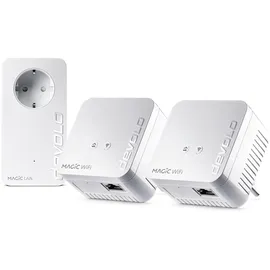 devolo Magic 1 WiFi mini Multiroom Kit, WLAN Powerline Adapter, bis zu 1.200 Mbit/s, WLAN Verstärker, 1x LAN Anschluss, dLAN 2.0, weiß