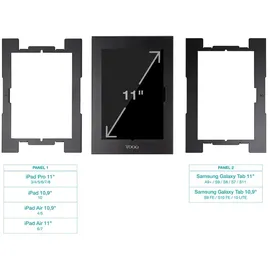 TooQ Diebstahlschutzrahmen für Tablets 11 Zoll Schwarz