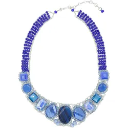 Kette mit Anhänger "Crystal Dream", Damen, Gr. one size, Glas, blau, COLLEZIONE ALESSANDRO, Basic, Halsketten, aus handgefertigten Glassteinen