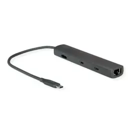 Roline USB4-C Dock HDMI+2.5GbE+ 2xA+1xC+1xC PD, 40G 8K - Digital/Daten (USB-C), Dockingstation USB Typ C, 8K30 HDMI, USB 3.2 Gen 2 (Typ-A+C), 2.5GbE LAN