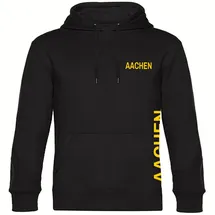 multifanshop Hoodie Aachen Druck Gelb Schwarz S