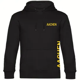 multifanshop Hoodie Aachen Druck Gelb Schwarz S