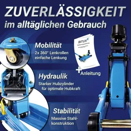 BITUXX Rangierwagenheber Stahl 85-380 mm blau