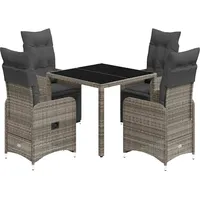 vidaXL Garten-Bistro-Set 5-tlg. Grau