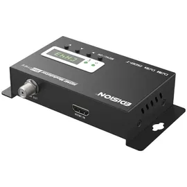 Edision HDMI Modulator 3in1 mini, HDMI Modulator auf Kabel DVB-C, Terrestrisch DVB-T oder ISDB-T, Full HD Verteilung über Koaxial, Mini-Größe, LED Display, Schnelle Konfiguration, Plug & Play