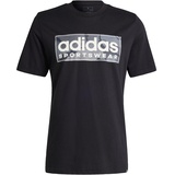 adidas Camo Linear Graphic Tee T-Shirt, Black/Grey, XL
