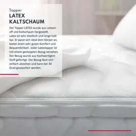 Fdm Topper, Weiß, H2, Füllung: Latex, Rechteckig, 200x200 cm, Oeko-Tex® Standard 100, Schlafzimmer, Matratzen Shop, Matratzenzubehör, Topper