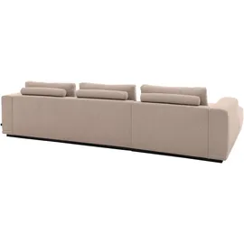 Musterring Ecksofa JustB! PM200, mit Holzrahmen in schwarz, 2 Teile, Anreihsofa rechts & Longchair links, mit Armlehnen, inkl. Rückenkissen beige