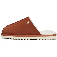 Tommy Hilfiger Damen Hausschuhe Elevated Comfort Home Slipper aus Leder, Cognac Brown (Braun), 37/38