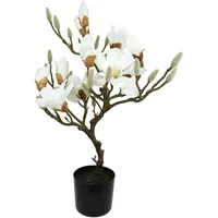 I.GE.A. Kunstbaum »Magnolienbaum« im Kunststofftopf weiß