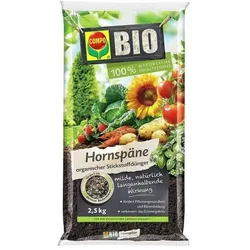 COMPO BIO Hornspäne, natürlicher Dünger mit Stickstoff, Ideal auch als Tomatendünger, 2,5 kg, 12611