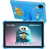 OSCAL Pad 50 Kids Tablet mit Hülle, 10.1" Kinder Android Tablet, 6 GB RAM+64 GB ROM, HD+Bildschirm, 8MP Kamera, 5100 mAh Akku, Mehrsprachhig, Blau - Blau