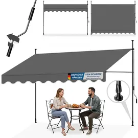 Tectake Klemmmarkise 350 x 180 cm schwarz