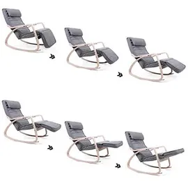 Songmics Schaukelstuhl grau mit verstellbarer Fußstütze 1 St. ergonomisch