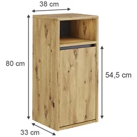 Vicco Badezimmerschrank, Viola mit Wäschkorb