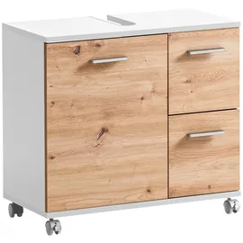 WELLTIME Waschbeckenunterschrank Emmi 65 x 60 x 32 cm Weiß
