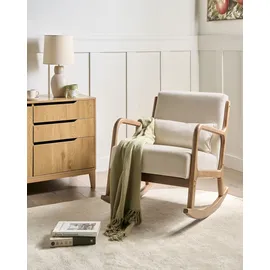 Beliani Schaukelsessel SKOVDE Stoff 66 x 82 x 79 cm Beige mit Kissen