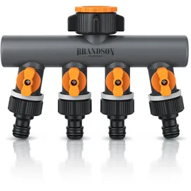 Brandson 4-Wege Wasserverteiler 3er-Set orange/schwarz