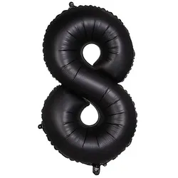 Folienballon "8", schwarz, 86 cm