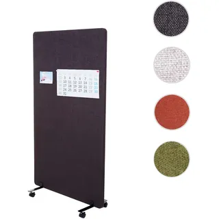 Mendler Akustik-Trennwand HWC-G77, Büro-Sichtschutz Raumteiler Pinnwand, doppelwandig rollbar Stoff/Textil ~ 147x80cm braun-grau