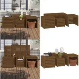 Vidaxl - 4-tlg. Gartenbox-Set Honigbraun Massivholz Kiefer - Gartenbox - Holzkiste - Stauraum - Outdoor Möbel - Gartenmöbel - Home & Living