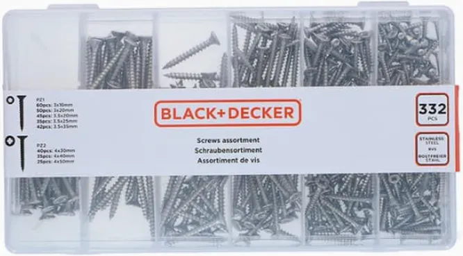 Black + Decker Schraubenset 332-tlg. - PH1 - PH2