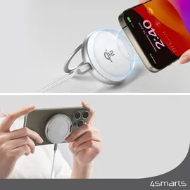 4smarts Qi2 Charger Kickstand silber weiß