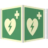 M-Wave Winkelschild Defibrillator AED, 148x148mm