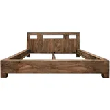 Massivmoebel24 Doppelbett 180 x 200 cm H2 Grau