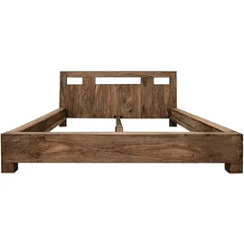 Massivmoebel24 Doppelbett 180 x 200 cm H2 Grau
