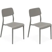 Konsimo® Gartenstuhl, Graubraun, Kunststoff, 47.5x84x55.5 cm, Gartenmöbel, Gartenstühle, Gartenstühle