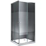 dein bau projekt Duschkabine Eckdusche Gestreift 90 x 190 x 90 cm o. Wanne