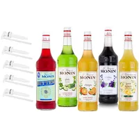 Monin Probierpaket Bar Spritz 5 x 1 l - inkl. 5 Pumpen - Abwechslungsreiche Sirupe für Cocktails Mocktails und Limonaden