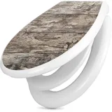 banjado Familien WC Sitz mit Absenkautomatik 44,9x37,1cm - Klobrille mit Kindersitz aus hochwertigem Polypropylen - Toilettendeckel mit Kinder Toilettensitz integriert - Motiv Alte Planken