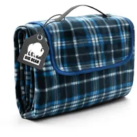 BigDean Picknickdecke Karo Design Dunkel 200 x 200 cm