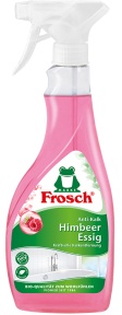 Frosch Kalkreiniger Antikalk Himbeeressig, Kraftvoller Badreiniger für alle glatten Oberflächen, 500 ml - Sprühflasche