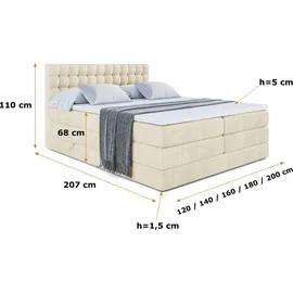altdecor VIONE KING 180 x 200 cm H3 Beige