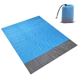Apanphy® Picknickdecke Portable leichte wasserdichte Sandproof Tasche Stranddecke - 145cm x 200cm große Picknick-Matte und Outdoor-Camping Wandern Aktivitäten (blau)