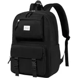 RAVUO Schulrucksack Teenager, Rucksack Herren Damen Wasserdicht 15,6 Laptopfach Rucksack Modern backpack Women Men Schwarz