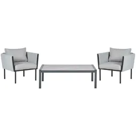 Beliani Lounge Set 5-Sitzer schwarz hellgrau