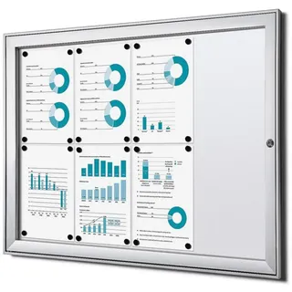 Showdown-Displays Schaukasten S-Linie, B1, außen, 8 x A4 (A1), magnetisch, abschließbar, schwer entflammbar