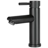 Nettlife Spültischarmatur Wasserhahn bad Waschtischarmatur waschbecken Armaturen schwarz (1-St., Mischbatterie) Hochdruck Edelstahl Armatur Kaltwasser einhebelmischer Badarmatur schwarz 17.4 cm