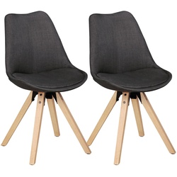 KADIMA DESIGN 2er Set Esszimmerstühle LUND: Samtbezug und Holzbeine, Skandinavisches Design, Komfortables Sitzen, Verschiedene Farben